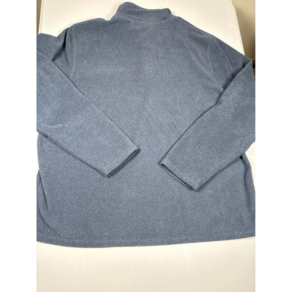 Simply Southern Mens XL Blue Heather Quarter Snap Fleece Pullover Elbow Patches